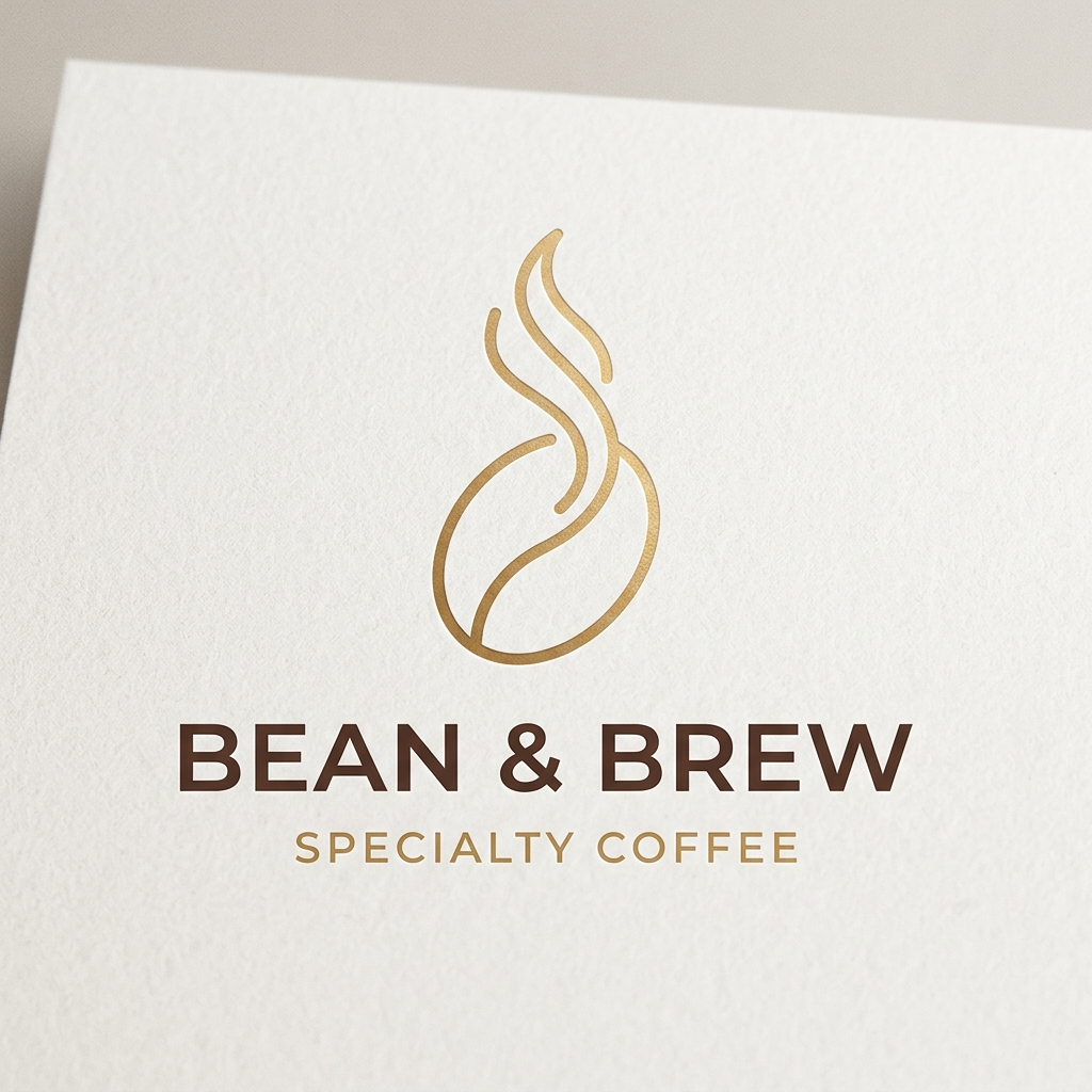 AI-generated coffee shop logo for 'Bean & Brew'