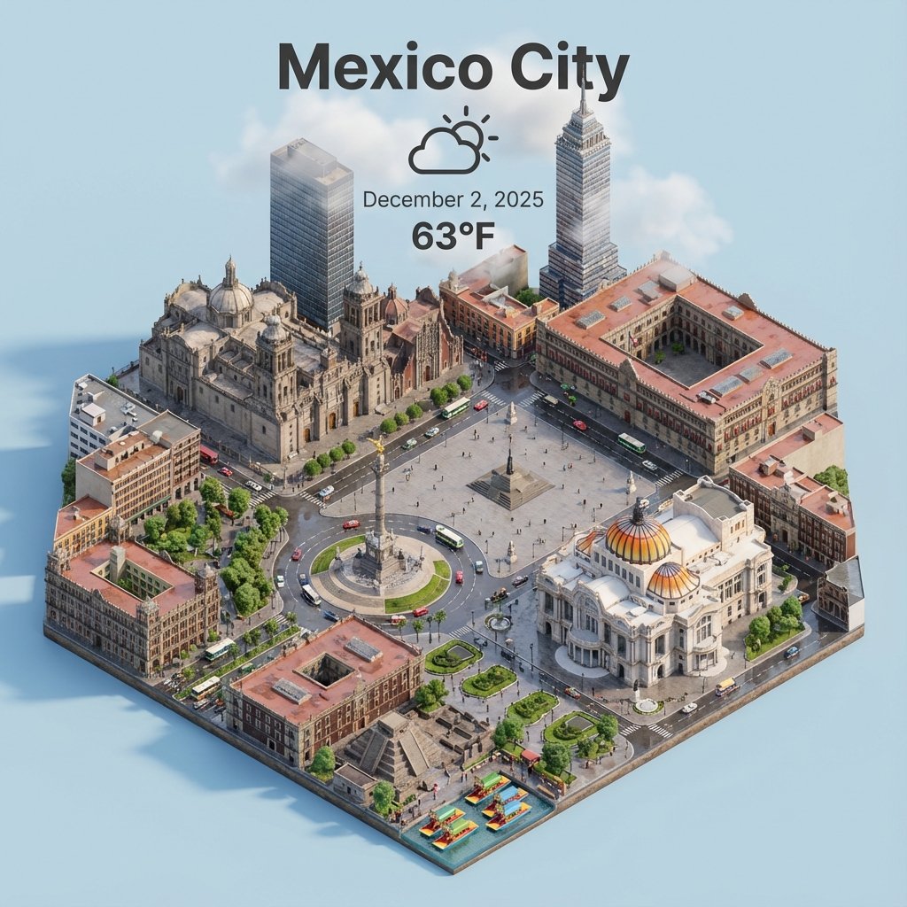 Crafting a Miniature 3D Mexico City Scene with AI