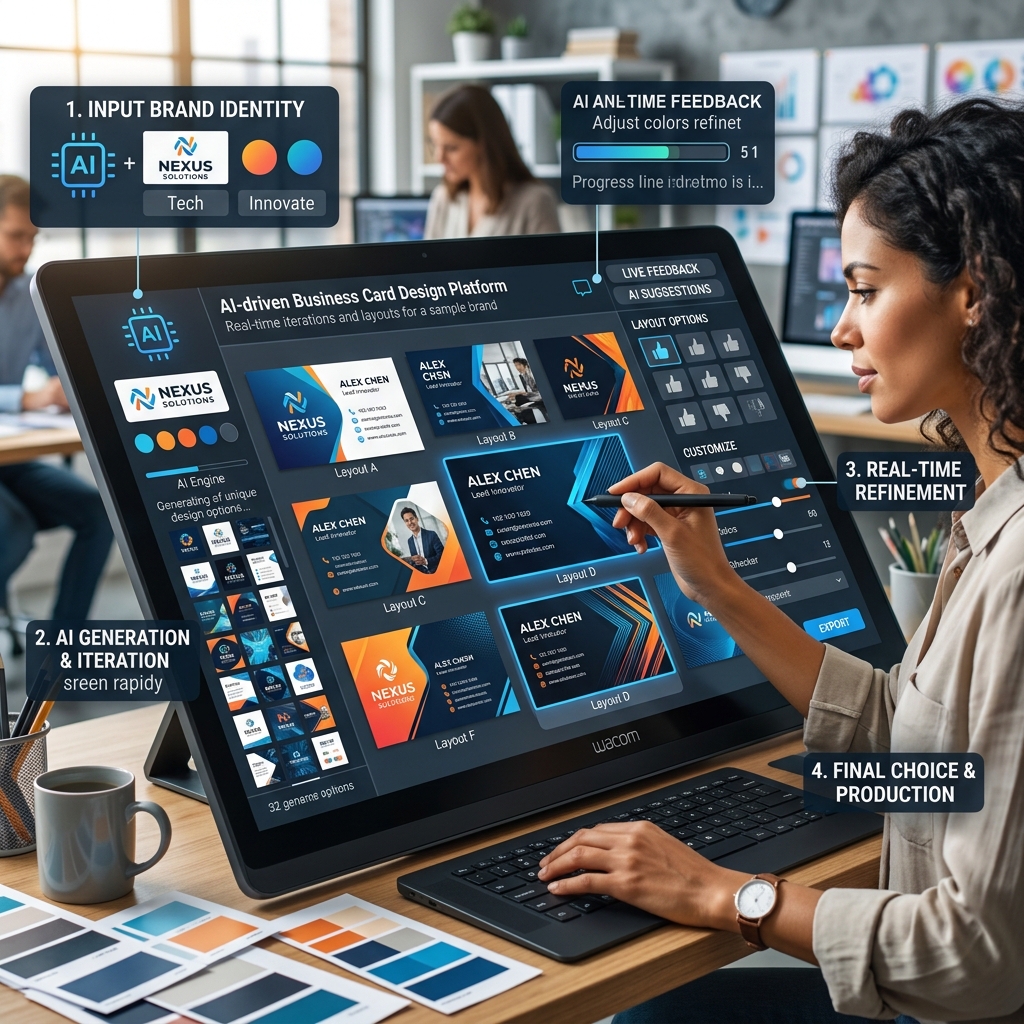 AI business card design process