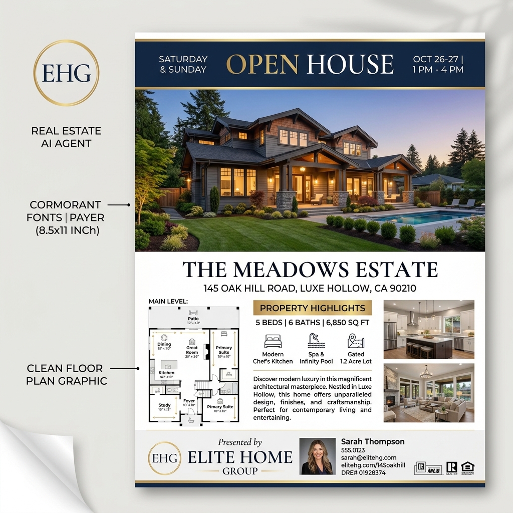 AI flyer design real estate example