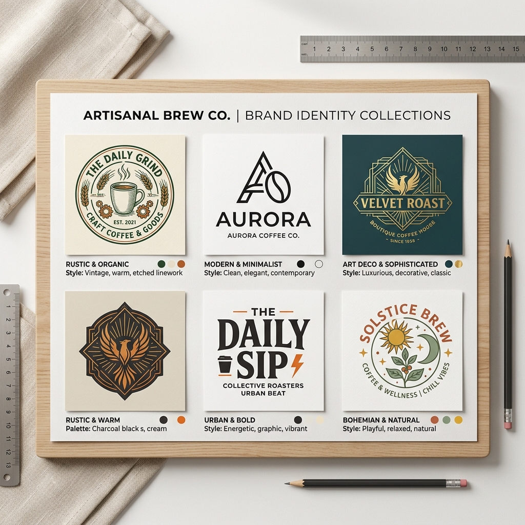 AI logo generator coffee shop example